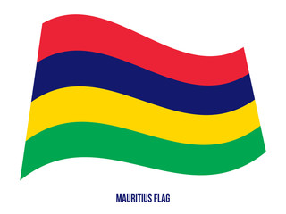 Mauritius Flag Waving Vector Illustration on White Background. Mauritius National Flag.