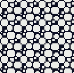 Abstract seamless fashion trend pattern fabric textures, black and white pattern, pixel art vector monochrome illustration. Design for web and mobile app.
