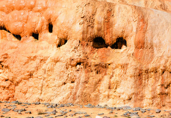 Mineral red water from the mineral springs in Gudauri in the Kazbegi District. Sources of mineral water with fossils Mtskheta Mtianeti Region, Georgia.