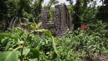 Revealing shot of old Ruins in Fort Shirley.