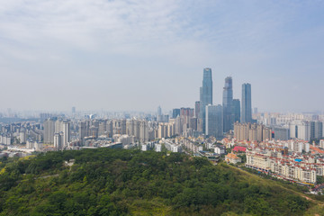 Aerial photography modern skyscraper city landscape in Nanning, China