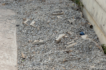 Brick scrap after construction