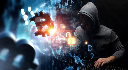 Haking into crypto world. mixed media