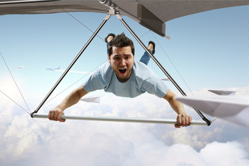 Extreme hang glider. Mixed media