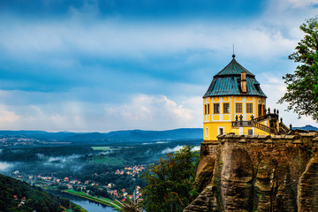 View of Saxon Switzerland from the Konigstein Fortress, Germany