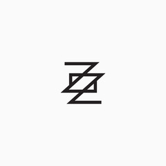 Letter ZZ Abstract Logo Icon Design Template Vector Illustration