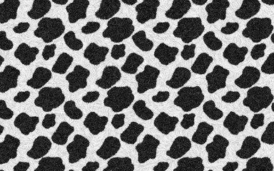 Cow pattern, carpet seamless cow skin background, black and white texture. Look smooth, fluffy and soft.