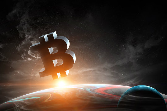 Crypto currency world. 3d rendering