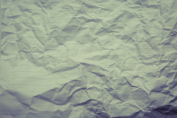 crumpled of blank paper with line