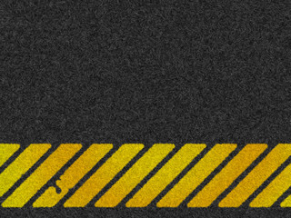 Fototapeta premium Warning hazard construction stripes sign or symbol texture isolated in black background, design illustration with fur or feather concept style.