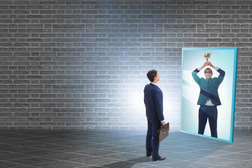 Obraz premium Man dreaming of bigger success