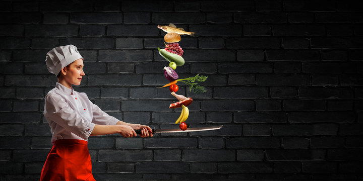 He is crazy about cooking. Mixed media