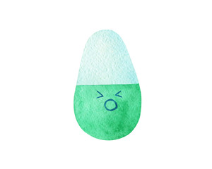 colorful Easter green egg on white background