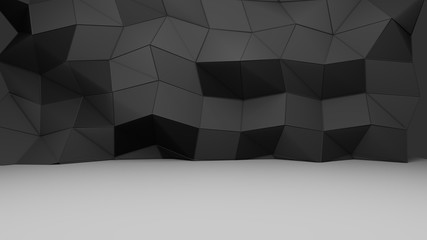 Dark abstract studio background. 3D rendering