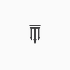 Letter M Abstract trident Logo Icon Design Template Vector Illustration - obrazy, fototapety, plakaty