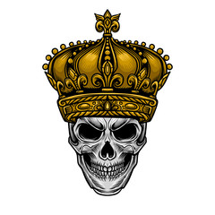 Skull King Crown Vector