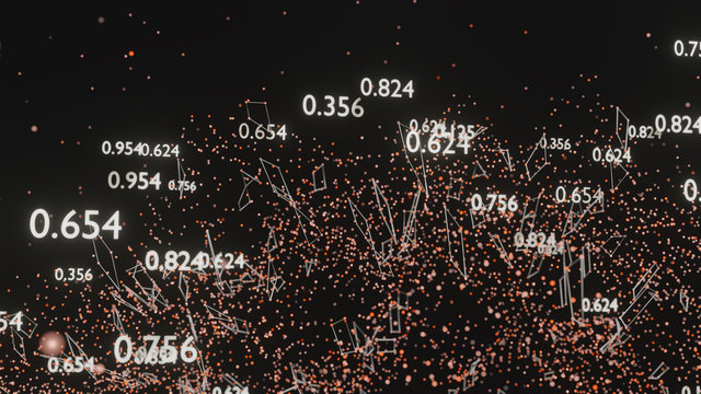 Abstract network of lines and random numbers