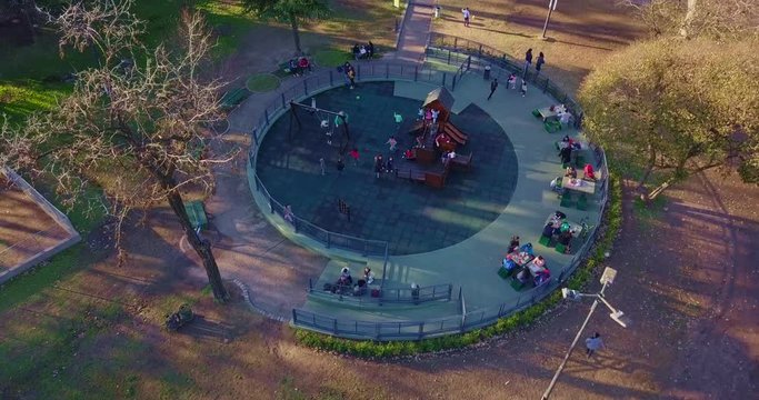 Kids Playground From Above Drone Shot 4K DCI