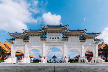 The main gate of National Chiang Kai-shek Memorial Hall is a national monument landmark.It is...