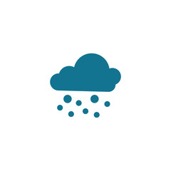 Snow or rain cloud icon - From forecast, Climate and Meteorology snow fall vector icon. Rain simple element illustration. Weather concept. Can be used for web and mobile
