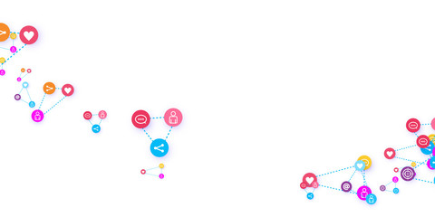 Social media marketing, Communication concept.