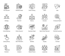 Pack Of Business Line Icons 