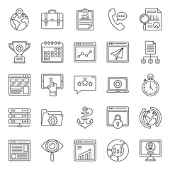 Web Layout Line Icons Pack 