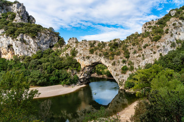 Obraz na płótnie Canvas Pont D'Arc, rock arch over the Ardeche River in France