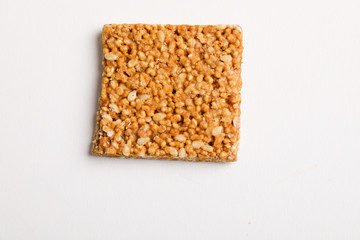 Indian sweet dish,Sesame seeds ball or called in hindi, til ke laddu on white background 