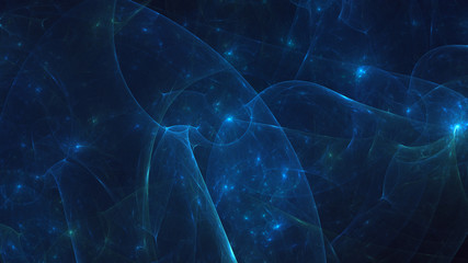 3D rendering abstract blue fractal light background