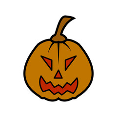 Halloween pumpkin icon vector illustration template