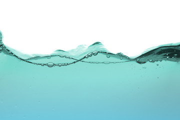 Water splash or water wave with bubbles of air on the background.