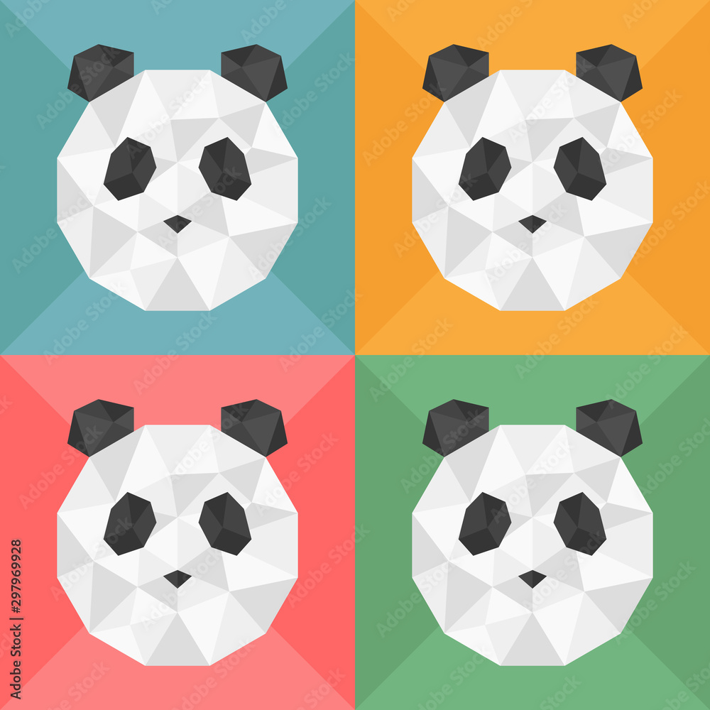 Poster Low poly panda art. Vector illustration.