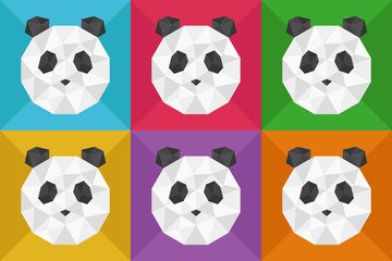 Panda art in trendy low poly style. Vector illustration.