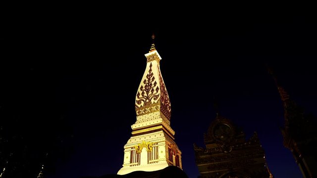 Wat Phra That Phanom Temple at night in Nakhon Phanom Province,Thailand