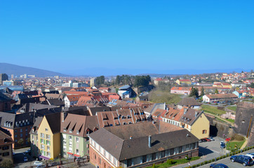 Fototapeta na wymiar vue panoramique de la ville de belfort en franche comté, France