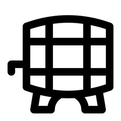 Wood Barrel Line Icon Vector