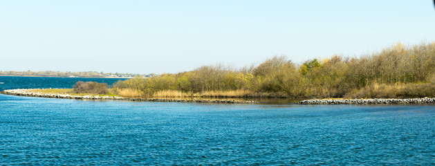 Panorama blue lake grevelingenmeer The Netherlands