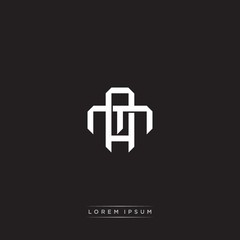 AM Initial letter overlapping interlock logo monogram line art style