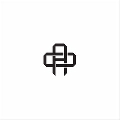 AO Initial letter overlapping interlock logo monogram line art style