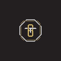 Obraz premium BT Initial letter overlapping interlock logo monogram line art style