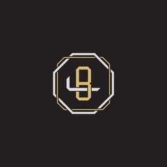 BL Initial letter overlapping interlock logo monogram line art style