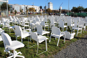 185 Empty Chairs - Loss of 185 lives - Earthquake 2011 - ChrisChurch - New Zealand