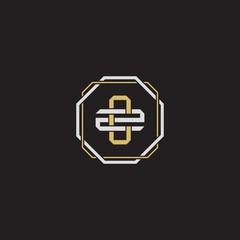 CZ Initial letter overlapping interlock logo monogram line art style