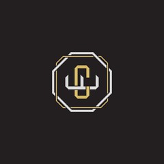 CW Initial letter overlapping interlock logo monogram line art style