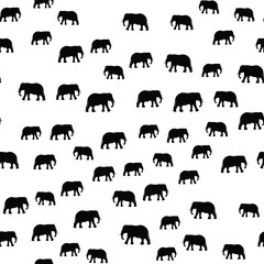 Seamless vector pattern with African Elephants