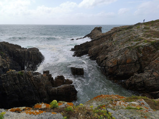 Fototapeta na wymiar Bretagne - côte sauvage de la presqu'île de quiberon