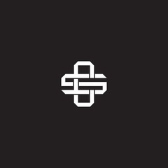 CS Initial letter overlapping interlock logo monogram line art style
