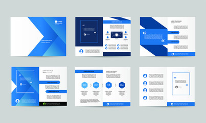 set blue creative print flyer template design template