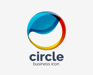 Circle abstract design logotype, round vector logo design template, internet icon with twist or spiral effect